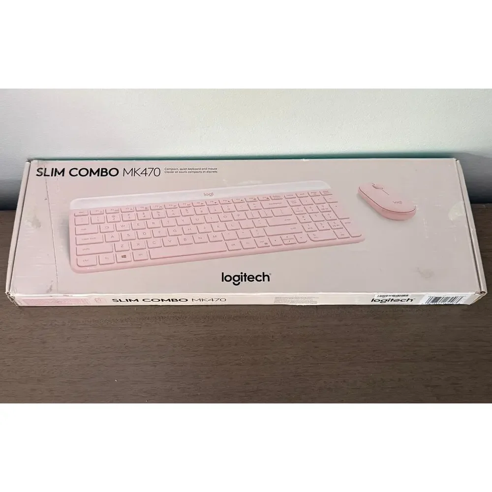 Logitech MK470 Keyboard PINK USB-A Low-Profile Full-Size Keyboard - NO MOUSE